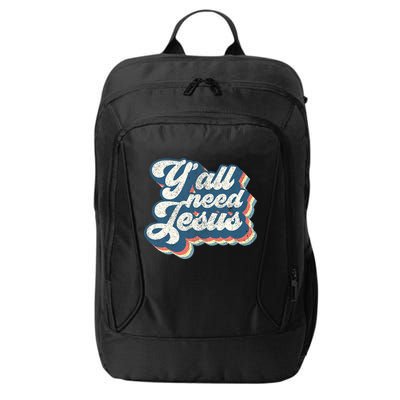 Yall Need Jesus Christian Retro 70s Christ Bible City Backpack