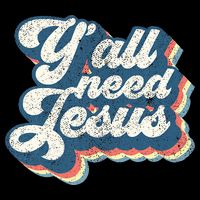 Yall Need Jesus Christian Retro 70s Christ Bible City Backpack