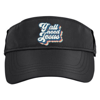Yall Need Jesus Christian Retro 70s Christ Bible Adult Drive Performance Visor