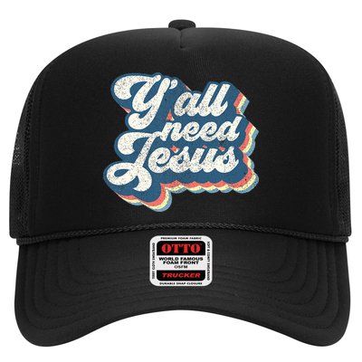 Yall Need Jesus Christian Retro 70s Christ Bible Trucker Hat
