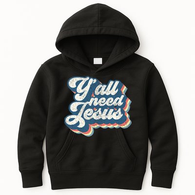 Yall Need Jesus Christian Retro 70s Christ Bible Kids Hoodie