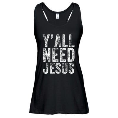 Y'all Need Jesus Religious Faith Funny Christian Church Ladies Essential Flowy Tank