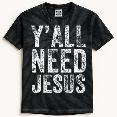 Y'all Need Jesus Religious Faith Funny Christian Church Kids Tie-Dye T-Shirt