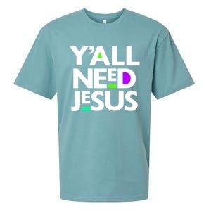 Ya'll Need Jesus Funny Easter Family Mom Dad Gift Sueded Cloud Jersey T-Shirt