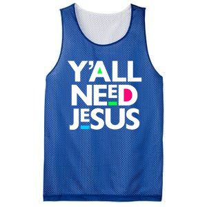 Ya'll Need Jesus Funny Easter Family Mom Dad Gift Mesh Reversible Basketball Jersey Tank