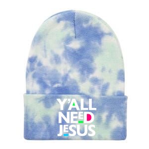 Ya'll Need Jesus Funny Easter Family Mom Dad Gift Tie Dye 12in Knit Beanie