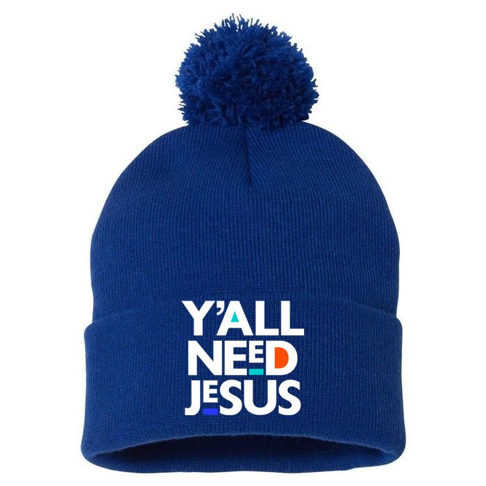 Ya'll Need Jesus Funny Easter Family Mom Dad Gift Pom Pom 12in Knit Beanie