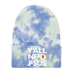 Ya'll Need Jesus Funny Easter Family Mom Dad Gift Tie Dye 12in Knit Beanie