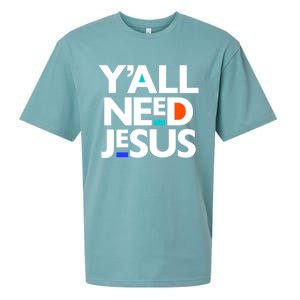 Ya'll Need Jesus Funny Easter Family Mom Dad Gift Sueded Cloud Jersey T-Shirt