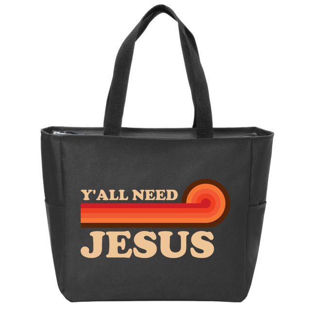 Y'all Need Jesus Retro Zip Tote Bag