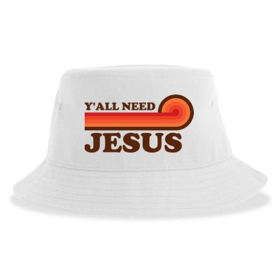 Y'all Need Jesus Retro Sustainable Bucket Hat
