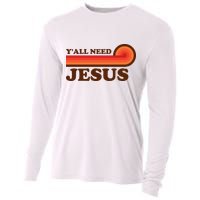 Y'all Need Jesus Retro Cooling Performance Long Sleeve Crew