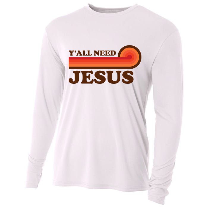 Y'all Need Jesus Retro Cooling Performance Long Sleeve Crew