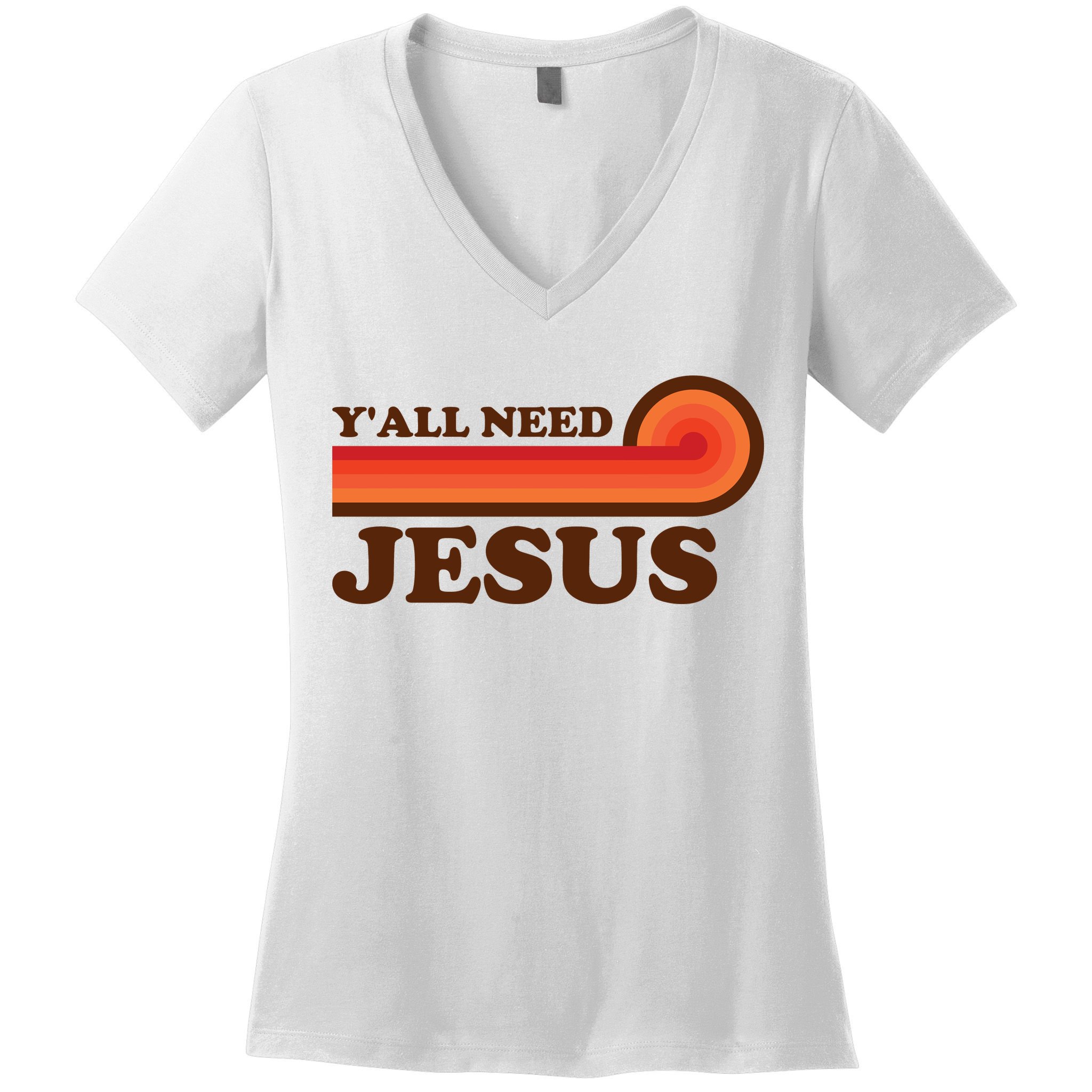 Y'all Need Jesus Retro Women's V-Neck T-Shirt