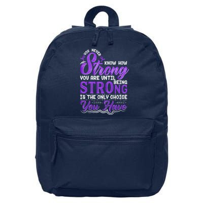 You Never Know How Strong You Are Until Being Strong Is The Only Choice You Have 16 in Basic Backpack