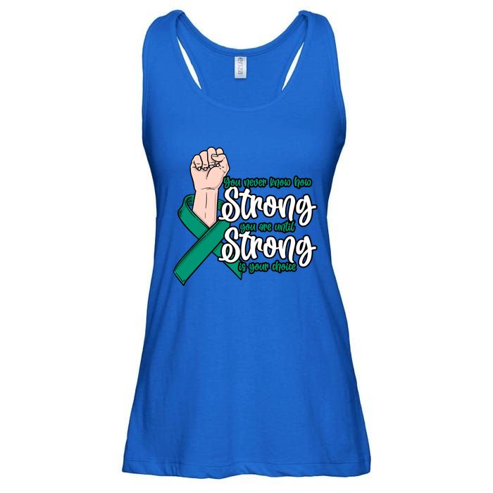 You Never Know How Strong You Are Liver Disease Awareness Gift Ladies Essential Flowy Tank