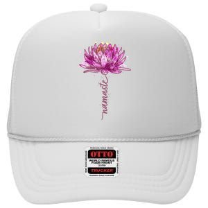 Yoga Namaste Lotus Flower Yoga Water Lily Yoga High Crown Mesh Back Trucker Hat