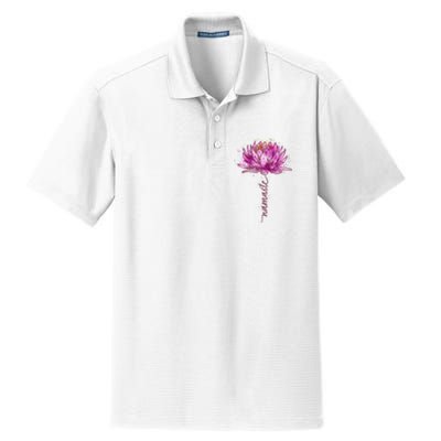 Yoga Namaste Lotus Flower Yoga Water Lily Yoga Dry Zone Grid Polo