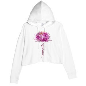 Yoga Namaste Lotus Flower Yoga Water Lily Yoga Crop Fleece Hoodie