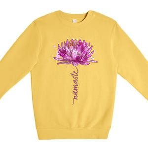 Yoga Namaste Lotus Flower Yoga Water Lily Yoga Premium Crewneck Sweatshirt