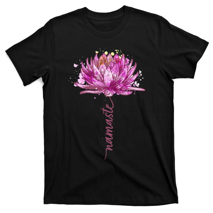 Yoga Namaste Lotus Flower Yoga Water Lily Yoga T-Shirt