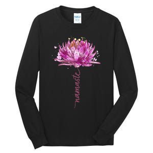 Yoga Namaste Lotus Flower Yoga Water Lily Yoga Tall Long Sleeve T-Shirt