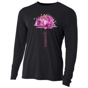 Yoga Namaste Lotus Flower Yoga Water Lily Yoga Cooling Performance Long Sleeve Crew