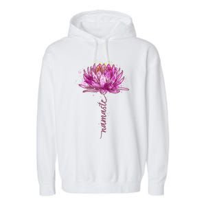 Yoga Namaste Lotus Flower Yoga Water Lily Yoga Garment-Dyed Fleece Hoodie