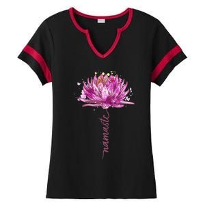 Yoga Namaste Lotus Flower Yoga WaterLily Yoga Ladies Halftime Notch Neck Tee