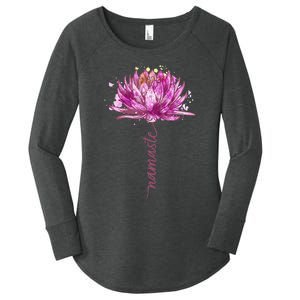 Yoga Namaste Lotus Flower Yoga WaterLily Yoga Women's Perfect Tri Tunic Long Sleeve Shirt