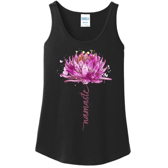 Yoga Namaste Lotus Flower Yoga WaterLily Yoga Ladies Essential Tank