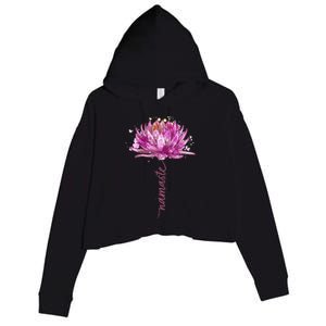 Yoga Namaste Lotus Flower Yoga WaterLily Yoga Crop Fleece Hoodie