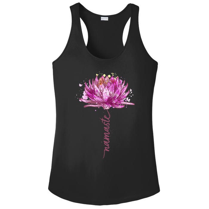 Yoga Namaste Lotus Flower Yoga WaterLily Yoga Ladies PosiCharge Competitor Racerback Tank