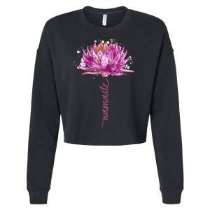 Yoga Namaste Lotus Flower Yoga WaterLily Yoga Cropped Pullover Crew