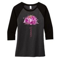 Yoga Namaste Lotus Flower Yoga WaterLily Yoga Women's Tri-Blend 3/4-Sleeve Raglan Shirt