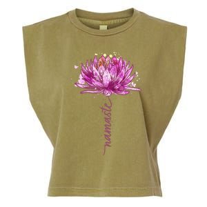 Yoga Namaste Lotus Flower Yoga WaterLily Yoga Garment-Dyed Women's Muscle Tee