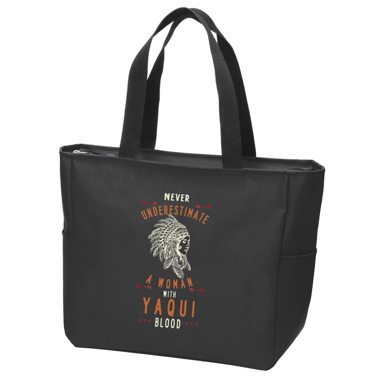 Yaqui Native Mexican Indian Woman Never Underestimate Zip Tote Bag