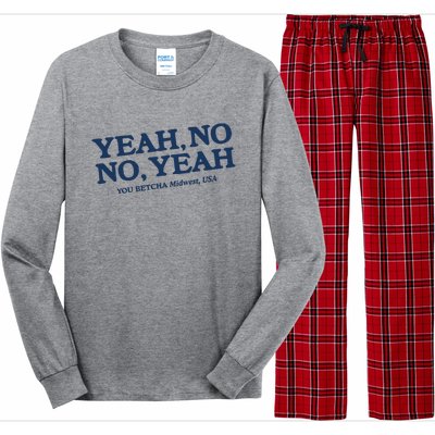 Yeah No No Yeah You Betcha Midwest Usa Long Sleeve Pajama Set