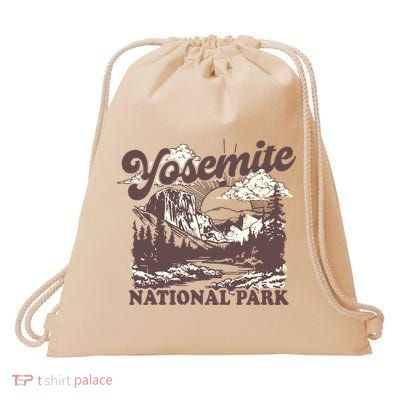 Yosemite National Park California Half Dome Vintage Drawstring Bag