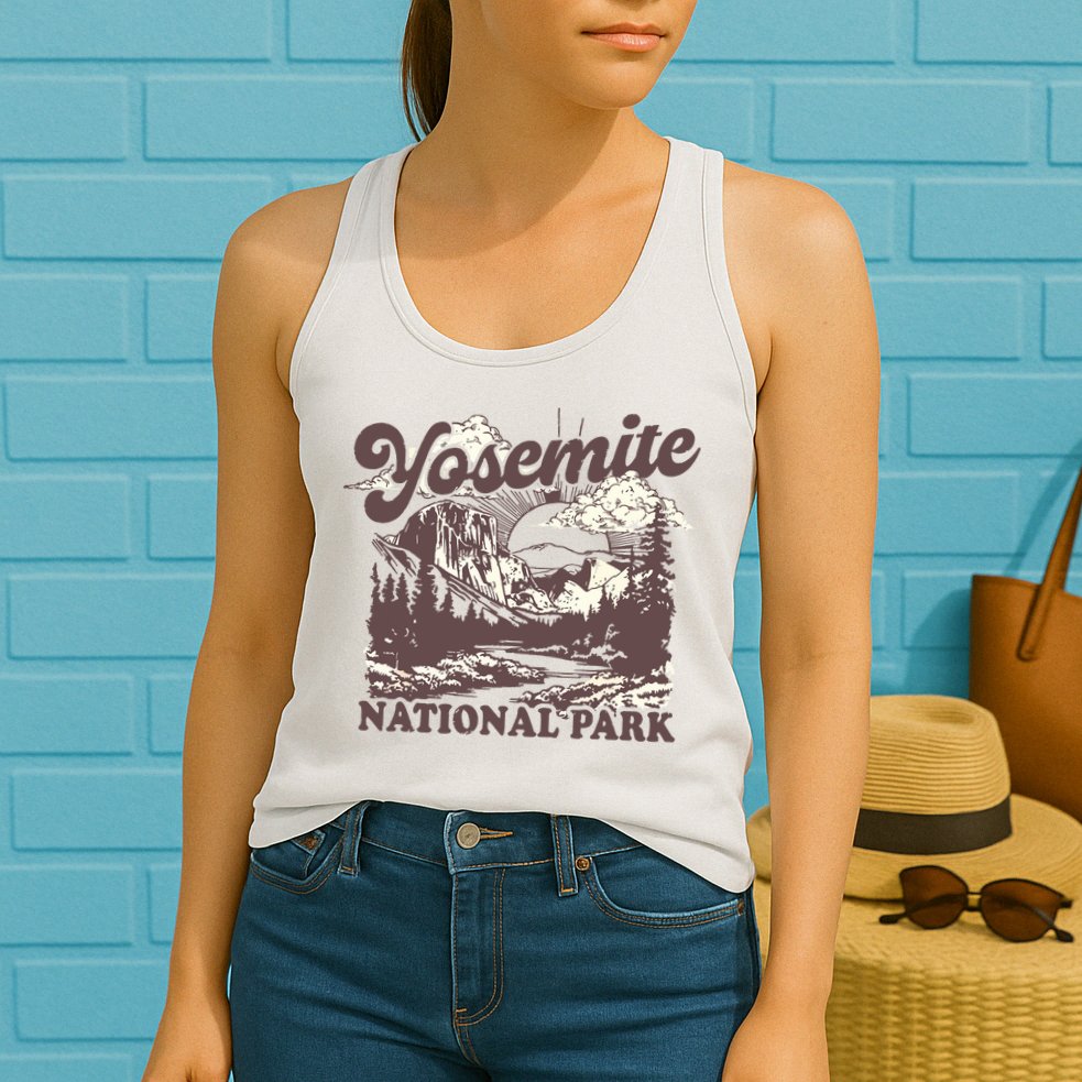 Yosemite National Park California Half Dome Vintage Womens Tank Top