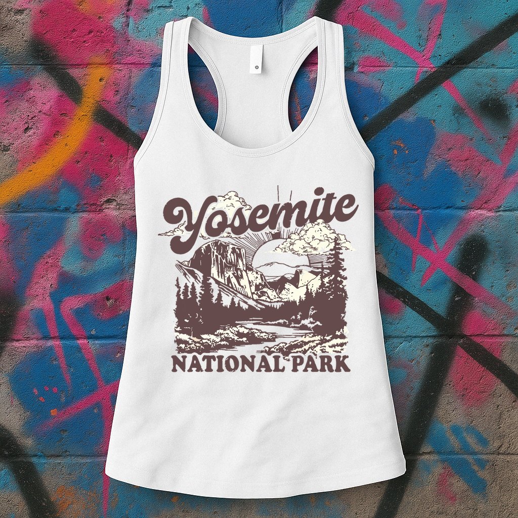 Yosemite National Park California Half Dome Vintage Womens Tank Top