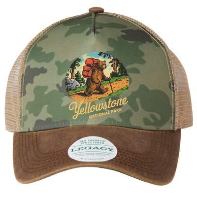 Yellowstone National Park Hiking Bear Vintage Outdoo Hike Legacy Tie Dye Trucker Hat