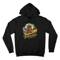 Yellowstone National Park Hiking Bear Vintage Outdoo Hike Hoodie