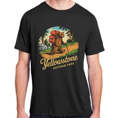 Yellowstone National Park Hiking Bear Vintage Outdoo Hike Adult ChromaSoft Performance T-Shirt