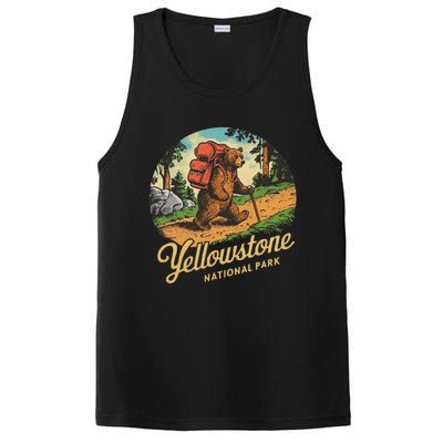 Yellowstone National Park Hiking Bear Vintage Outdoo Hike PosiCharge Competitor Tank