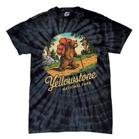 Yellowstone National Park Hiking Bear Vintage Outdoo Hike Tie-Dye T-Shirt