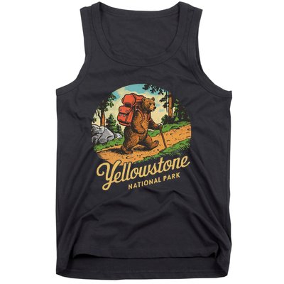 Yellowstone National Park Hiking Bear Vintage Outdoo Hike Tank Top