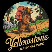 Yellowstone National Park Hiking Bear Vintage Outdoo Hike Womens T-Shirt