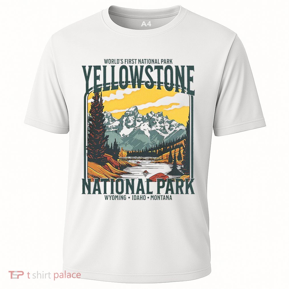 Yellowstone National Park Vintage Hiking Performance Shirt