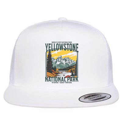 Yellowstone National Park Vintage Hiking Flatbill Hat